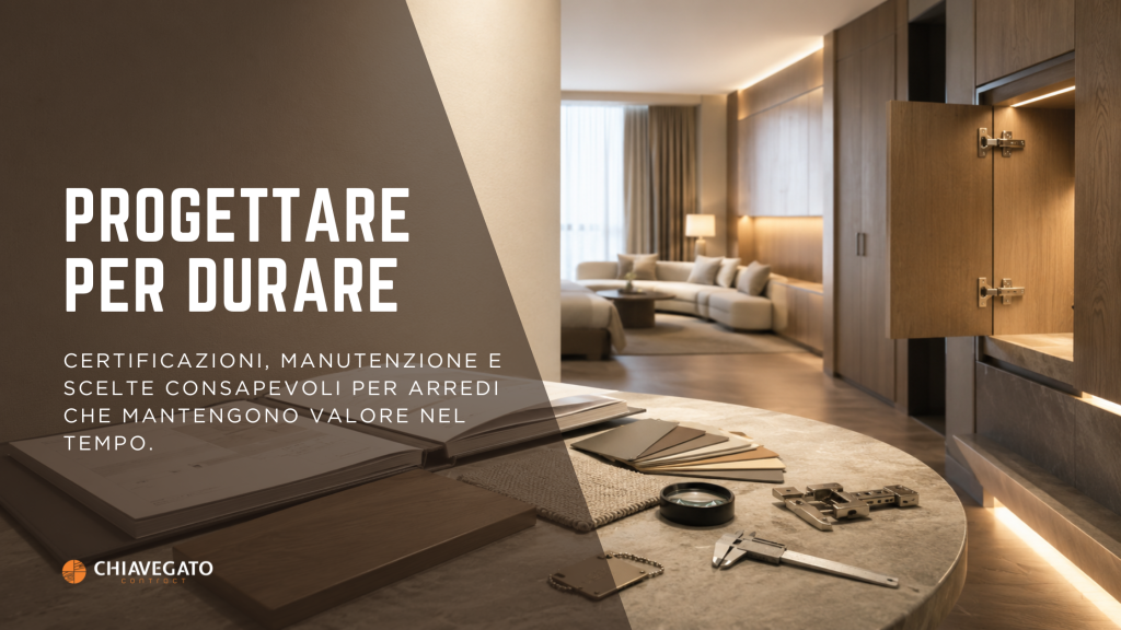 Cover blog su certificazioni, manutenzione e durata dei materiali contract per hotel e ristoranti